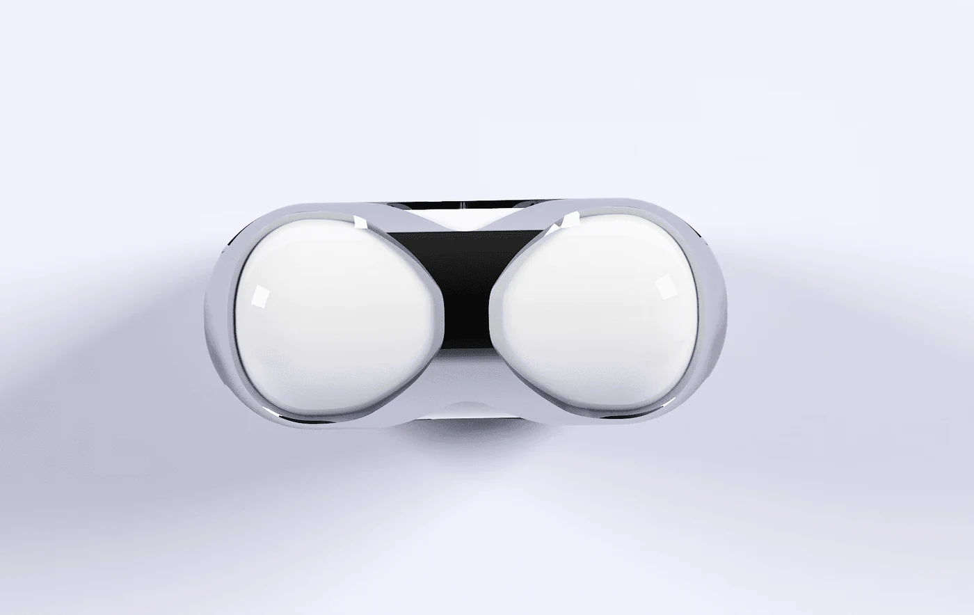A top down render of the case open, the two AirPods seated inside and the frame visible around the rim.