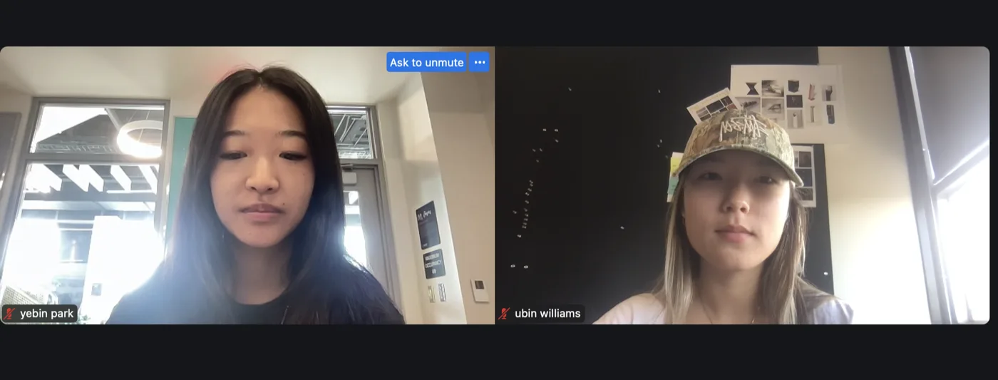 Screenshot of a recorded video interview session.
