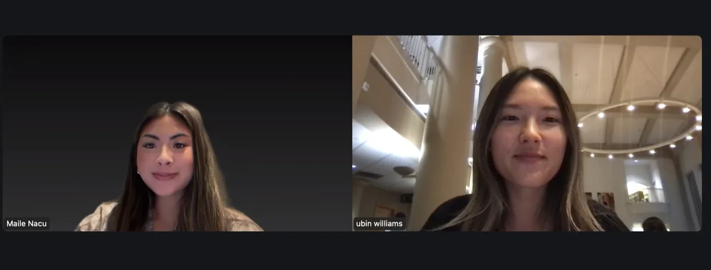 Screenshot of a second recorded video interview session.